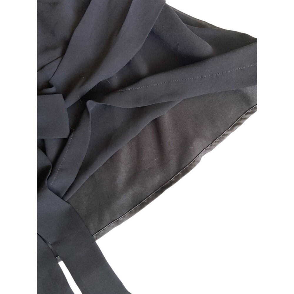 Express‎ Womens Faux Wrap Top Size L Black Lined Fitted Tie Editorial Office - Picture 7 of 13